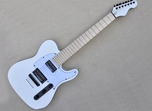 7 corde chitarra elettrica bianca con tastiera di acero humbuckers