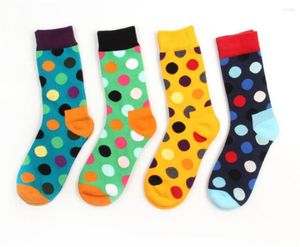Erkek çoraplar 8 tasarımlar moda yüksek kaliteli polka dot gündelik pamuk b630