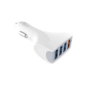 USB -billaddare Adapter QC 3.0 4 Port Multi Fast Charging Adapter för iPhone 13 12 11 Pro Max Samsung Xiaomi Telefontillbehör