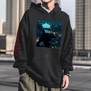 Hoodies masculinos Anime Jujutsu Kaisen Cool Satoru Gojo Moletom Capuz de Capuz de Capuz Winter Mulheres Pullover de grandes dimensões