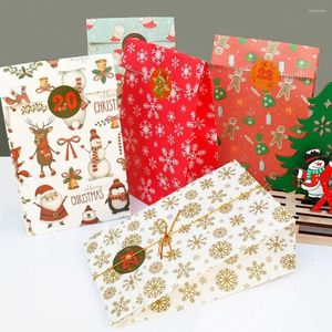 Juldekorationer gynnar leveranser Xmas Organisation Decoration Kraft Paper Bag Candy Pouches Presentv￤skor