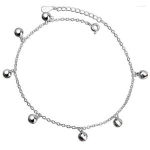 Fußkettchen KOFSAC 7 Glocken Dame Kette Knöchel Barfuß Sandale Strand Fuß Schmuck 925 Sterling Silber Armbänder Für Frauen Zubehör