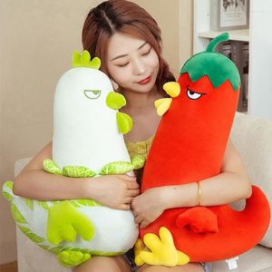 Travesseiro criativo Kawaii Cabbage Chili Chille Chicken Toy engraçado de pelúcia de pelúcia boneca de animais interativos Crianças abraçando Sleeping Cu