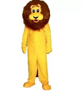Костюмы для талисмана Yellow Lion для взрослых цирк -рождественский наряд на Хэллоуин