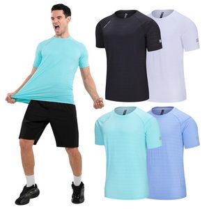 ランニングジャージは男性のシャツをゆるめる男子シャツクイックドライコンプレッションスポーツ体操Tシャツ夏のカジュアルTシャツのためのシャツ