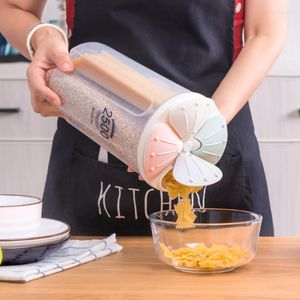 Förvaringsflaskor kök mat tank fuktbevis förseglad hushållskorn transparent plastlåda japansk enkel verktyg