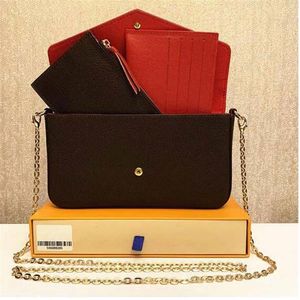 Klassisk lyxdesigner Handv￤ska Pochette Felicie Bag ￤kta l￤derhandv￤skor axelhandv￤ska Clutch Tote Messenger Shopping Port267Q