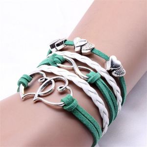 Бэндж западные костюмы для женщин Boho Bracelet регулируемый серфер сердца мужчина тонкая веревка ручной работы dzo9