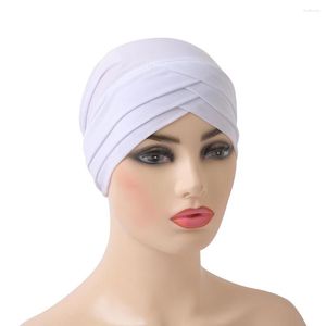 Etnik Giyim H139 Yüksek Kaliteli 3 Çapraz Müslüman Hijab Şapkaları İslam Eşarp Türban Tam Headcover Kadın Headwrap İç Bonnet