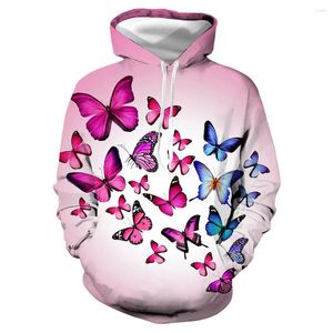 Fasci da cappuccio maschile Elegante bella farfalla pappagallo 3d stampato con cappuccio con cappuccio di felpa con cappuccio divertente fiore alla moda femminile jumper femmina