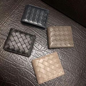 Quality with Top Whole Fashion Designer Genuine Leather Crochet Short Bi-fold Wallet Holder Card Case Gift Box Men& 162