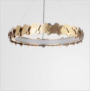 Pendant Lamps Modern Minimalist Metal Living Room Lamp Light Luxury Postmodern Bedroom Study Model LED Decorative Chandelier