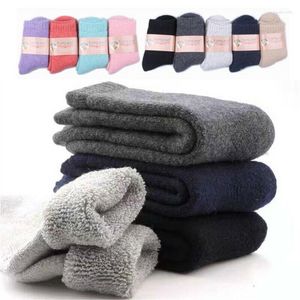 Men's Socks 2022 Winter Outdoor Super Thicker Solid Merino Wool Cashmere Against Cold Snow Russia Warm Male Men