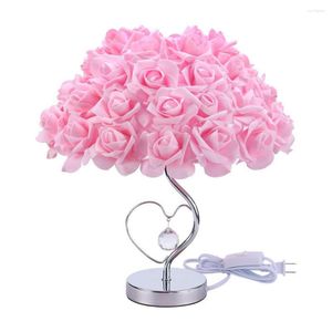 Table Lamps Modern Wedding Decoration Lamp Valentine's Day Gift Marriage Bedroom Bedside Desk Creative Roses Flower Light
