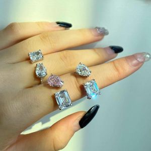 Обручальные кольца 2022 Модные розовые белый цвет грушево -принцесса кольцо для девочек любители рождественские подарки
