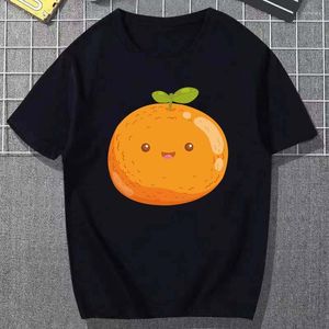 メンズTシャツ漫画オレンジクリエイティブデザインプリントメンアンドレディートストリート同じTシャツピュアコットンラウンドネック14カラー2022夏のトレンドトップ