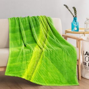Coperte Big Leaf Green Throw Green Coperta per letto Decorativo divano letto Disposto il morbido pile morbida estate Nordic Home Textile
