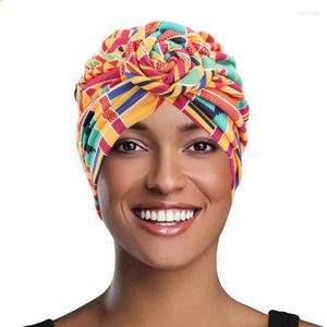 Ethnic Clothing Women Tie Turban Hat Bohemian Style Cotton Top Knot African Twist Headwrap Ladies Hair Accessories India Chemo Cap