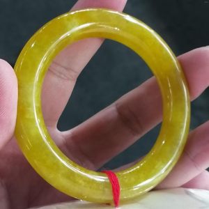 Bangle Send Certificate Yellow Burma Jade Women Emerald Gemstone Jewelry ￤kta Natural Myanmar Jadeite Certifierade armband