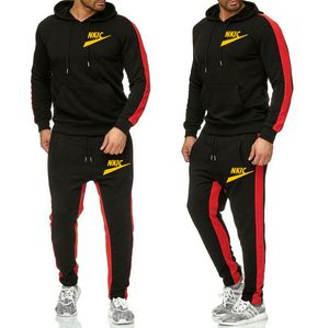 Hoodie sätter herresuit casual huvtröja tröja jogging byxor outfit man pullover hoody mode streetwear kläder