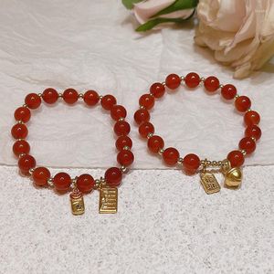 Bracciale con fibbia in onice rosso fortunato con pietra naturale naturale