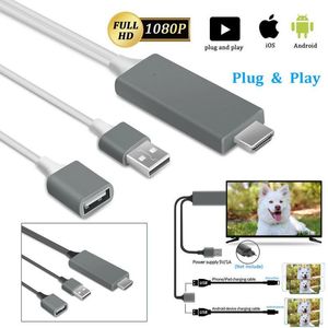 Uniwersalna wtyczka kablowa i odtwarzanie TVout adapter cyfrowy av 1080p USB do typu c micro 5pin 1M