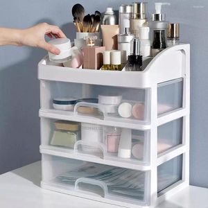 Förvaringslådor 1/2/3 lager Makeup Organizer Lådan stor kapacitet kosmetisk låda smycken nagellackhållare skrivbordsdrottar behållare