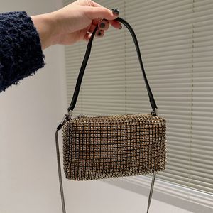 Designer-Schultertasche für Damen, Dinner-Party-Taschen, klassischer Stil, Luxus-Tasche, Handtasche, Tragetasche, Ketten, Kreuzkörper, voller Bohrer, schöne Geldbörse, Bingbing-Mode-Geldbörsen mit silberner Kette