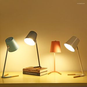 Table Lamps Modern Colourful LED Eye Protection Desk Student No Stroboscopic Nordic Creative Girl Bedside Lamp