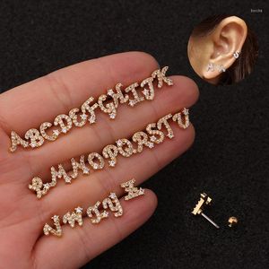 Stud Earrings Women Single Letter Earring For Fashion Jewelry 2022 Korean Personality Ring Piercing