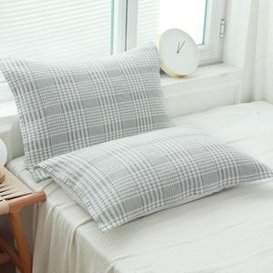 Kuddefodral bomull 2 ​​st/set muslin kuddebosättning hem elbädd mjuk täcke handduk present design för par 50x75 cm