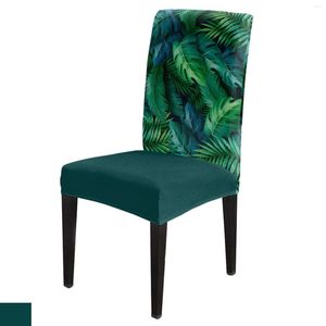 Coprisedie Foglie verdi Piante Giungla tropicale Copertura Sala da pranzo Spandex Sedile elasticizzato Decorazione per ufficio domestico Set di custodie da scrivania