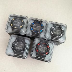 5 قطع لكل قطعة سيليكون شريط المقاوم للصدأ الغطاء الخلفي Digital Distract Sport Man Digital Watches Box Box As PO G280Z