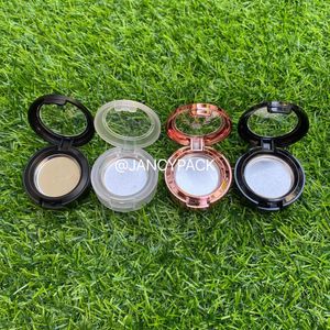 Garrafas de armazenamento Forma redonda Estojo vazio para sombra em pó Pigmento em pó compactado Tampa transparente Blush cosmético Embalagem compacta Recipiente