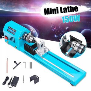 Set di utensili manuali professionali 150W 12V-24V Mini macchina per perline Tornio in miniatura Fai da te Lavorazione del legno Rettifica Lucidatura Lavorazione del legno TP-0287