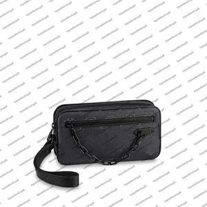 M68321 M55703 Pochette Volga Men da embreagem Bolsa de corrente Designer de couro genu￭no Couro de couro