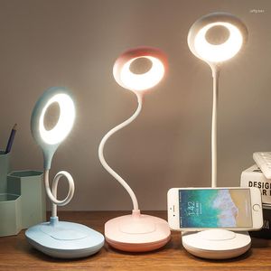 Table Lamps Reading Light Touch Desk Lamp Clip Dimmable Kids Clamp Bedside Night Office Flexible USB Eye Protection Phone Holder