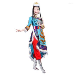 Casual jurken Tibetaans Mongoolse collectieve dansvoorstelling Kleding Vrouwen volwassenen vierkant etnische minderheid Zhuoma pak drie kleuren