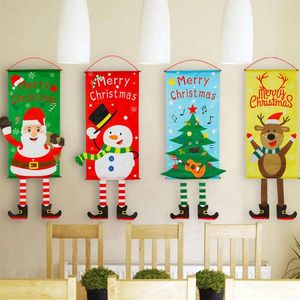 Weihnachtsdekorationen, Türbanner, Flagge, Zuhause, hängende Ornamente, Veranda-Schild, Weihnachtsdekoration, Anhänger für das Jahr 2022