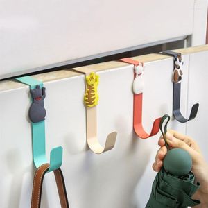 Hooks Est Cute Door Hanging Hook Punch Free Back Hanger Coat Bag Almacenamiento de llaves Toallero Gabinetes de baño