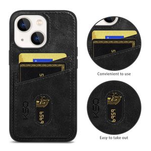 Dual Pocket Wallet Kreditkarte Slot Back Cases für iPhone 14 13 Pro Max 11 12 Mini XR X XS Max 6 7 8 Plus Luxus PU Leder Abdeckung