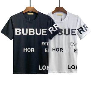 Erkek Tasarımcı Tişörtlü Giysiler Mektubu Baskı Siyah Beyaz Pamuklu Tees Kısa Kollu Sokak Giyim Avrupa ve Amerikan Boyut