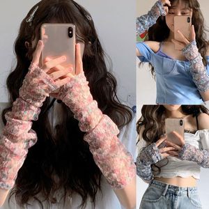 Knee Pads 1pair Summer Small Floral Lace Ice Sleeves Long Arm For Camping Picnic T8NB