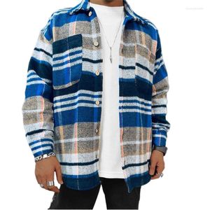 Camisas casuais masculinas Moda de moda masculina Casaco grosso homem de manga comprida algodão macio Men Cardigan Casacos de grandes dimensões camisa