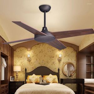 Chandeliers 42/48 /52Inch Vintage 4 Biades Ceiling Fans Industrial Wood Without Light Decorative Home Fan