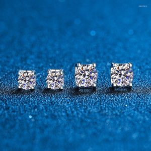 Stud Stud Earrings Real GRA Certified Moissanite For Women Men D Color VVS 925 Sterling Silver Diamond Ear Studs 925 Silver Needle Earrings