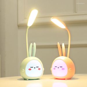 Lampade da tavolo Simpatico cartone animato Animale Luce notturna Dormitorio Comodino Imparare a leggere Mini lampada dimmerabile a tre velocità a LED