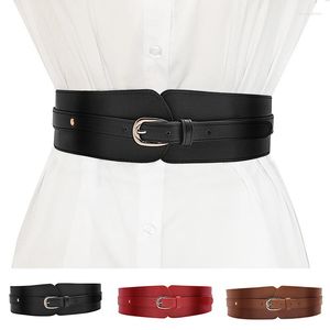 Cinture Cintura da donna Cintura da donna Larga elastica con fibbia vintage in pelle Moda Wild Pin