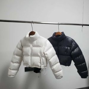 Женская куртка Down Puffer Parkas Short Donna Вышитая высокая талия воротничка белая утка вниз дженна Кенду.