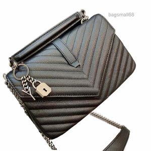 borsa firmata Donna Borse Borse a mano Borse a spalla tote bagg pelle di vitello nera classiche strisce diagonali catene trapuntate doppia patta borsa a tracolla mediasmall68